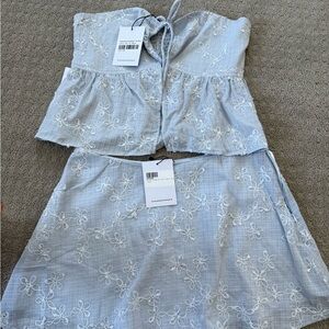 Princess Polly — Light Blue Floral Two-Piece Set